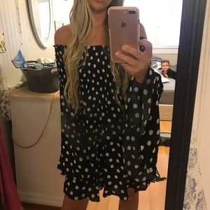 Vici off shoulder polka dot dress